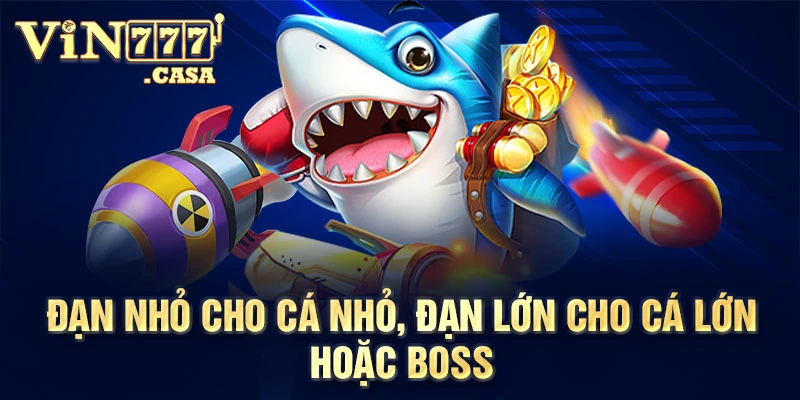 Đạn nhỏ cho cá nhỏ, đạn lớn cho cá lớn hoặc boss